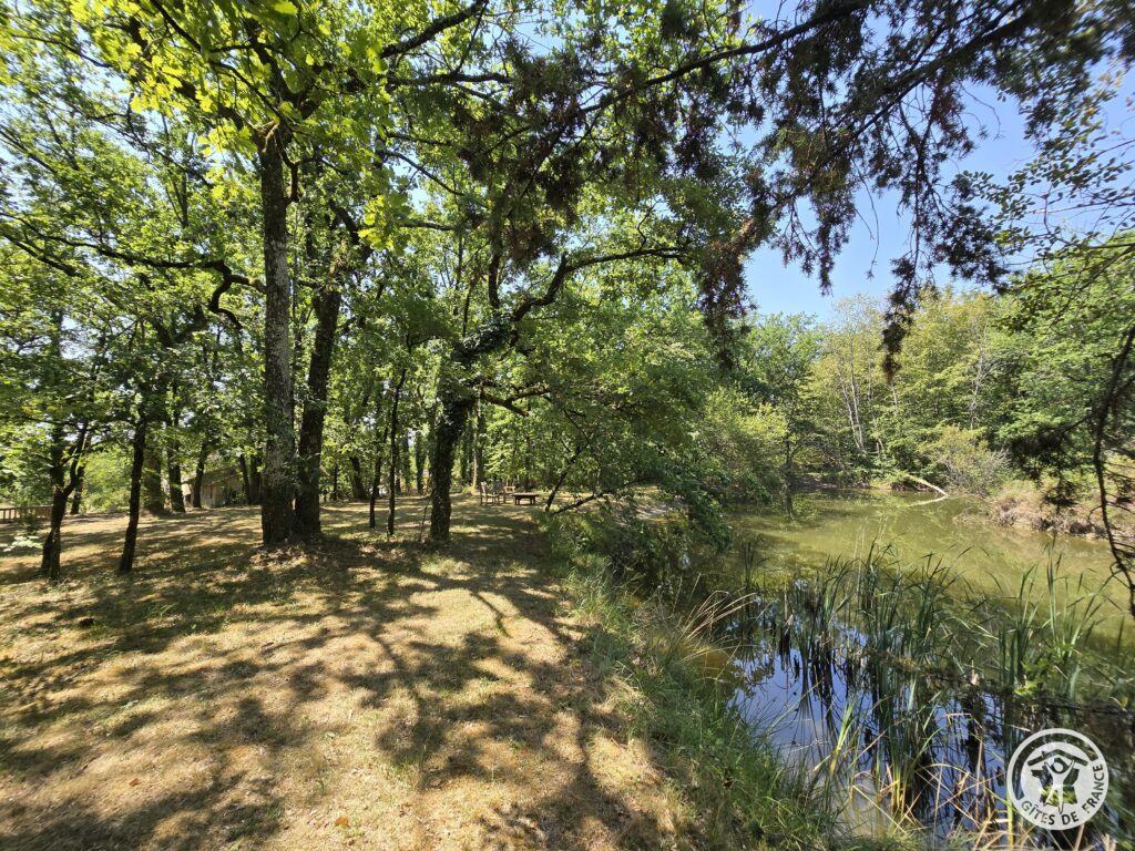 Le Petit Lac au cœur du parc arboré du gîte en Périgord Pourpre